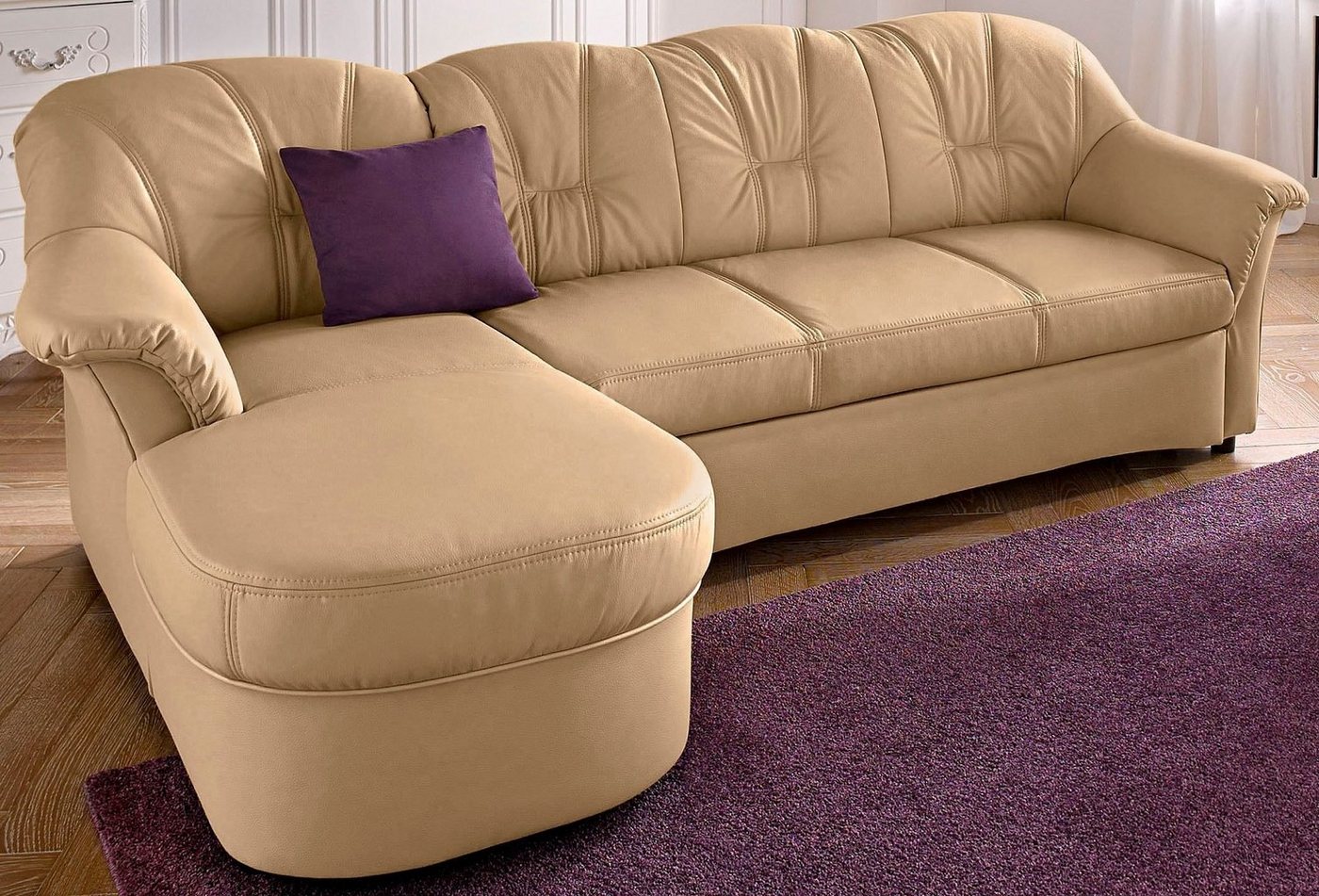 DOMO collection Ecksofa Flores Schlafsofa, B/T/H: 233/142/86 cm, L-Form, wahlweise mit Bettfunktion, wahlweise mit Federkern, auch in Leder von DOMO collection