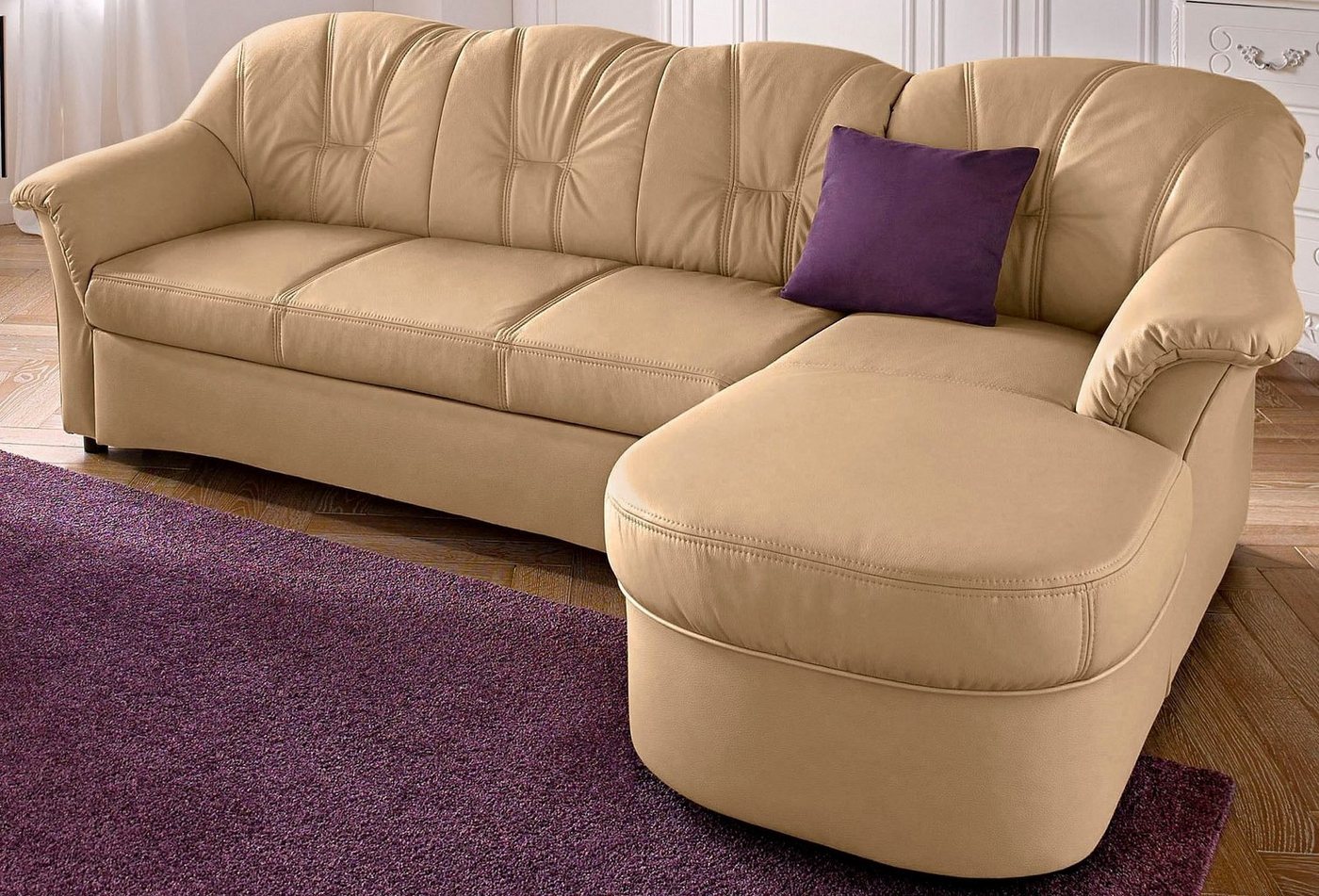 DOMO collection Ecksofa Flores Schlafsofa, B/T/H: 233/142/86 cm, L-Form, wahlweise mit Bettfunktion, wahlweise mit Federkern, auch in Leder von DOMO collection