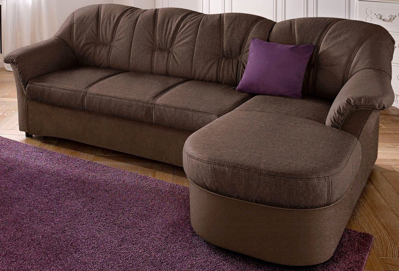 DOMO collection Ecksofa Flores Schlafsofa, B/T/H: 233/142/86 cm, L-Form, wahlweise mit Bettfunktion, wahlweise mit Federkern, auch in Leder von DOMO collection