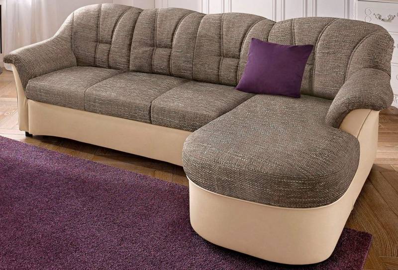 DOMO collection Ecksofa Flores Schlafsofa, B/T/H: 233/142/86 cm, L-Form, wahlweise mit Bettfunktion, wahlweise mit Federkern, auch in Leder von DOMO collection