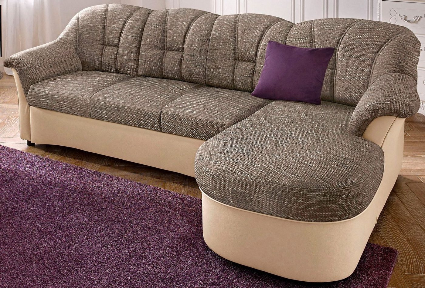 DOMO collection Ecksofa Flores Schlafsofa, B/T/H: 233/142/86 cm, L-Form, wahlweise mit Bettfunktion, wahlweise mit Federkern, auch in Leder von DOMO collection