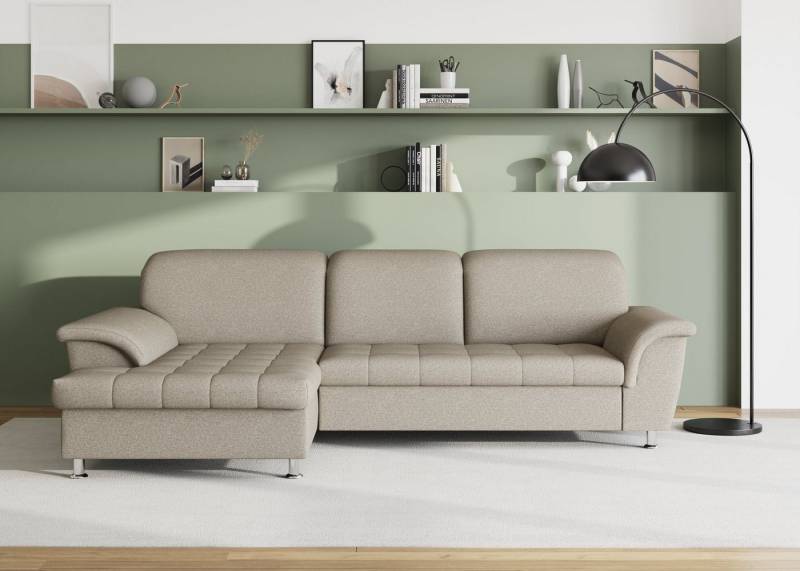 DOMO collection Ecksofa Franzi Steppung im Sitzbereich B7T/H: 278/162/80 cm, L-Form, wahlweise mit Bettfunktion, Bettkasten und Kopfteilverstellung von DOMO collection