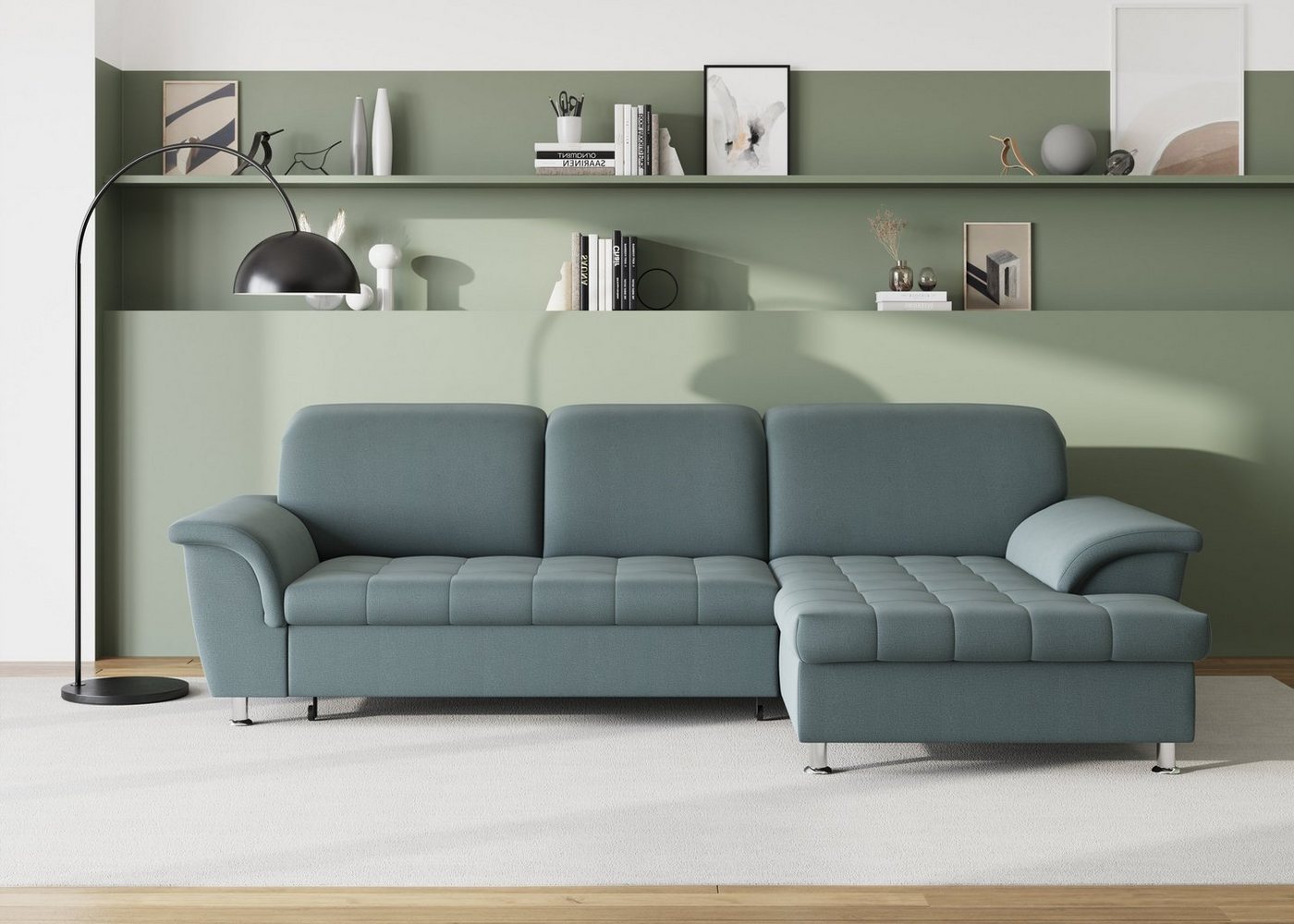 DOMO collection Ecksofa Franzi Steppung im Sitzbereich B7T/H: 278/162/80 cm, Schlafsofa L-Form, wahlweise mit Bettfunktion, Bettkasten und Kopfteilverstellung von DOMO collection