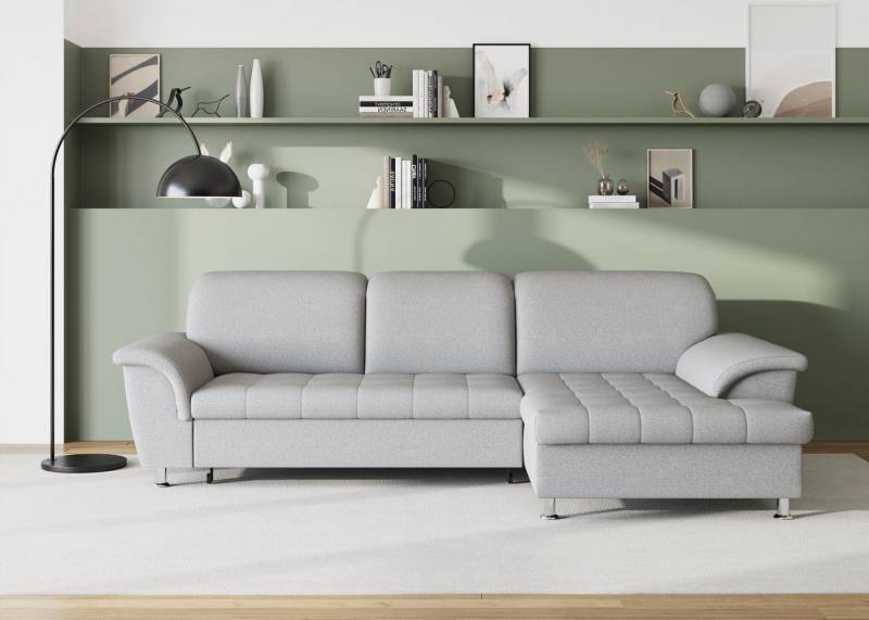 DOMO collection Ecksofa Franzi Steppung im Sitzbereich B7T/H: 278/162/80 cm, L-Form, wahlweise mit Bettfunktion, Bettkasten und Kopfteilverstellung von DOMO collection