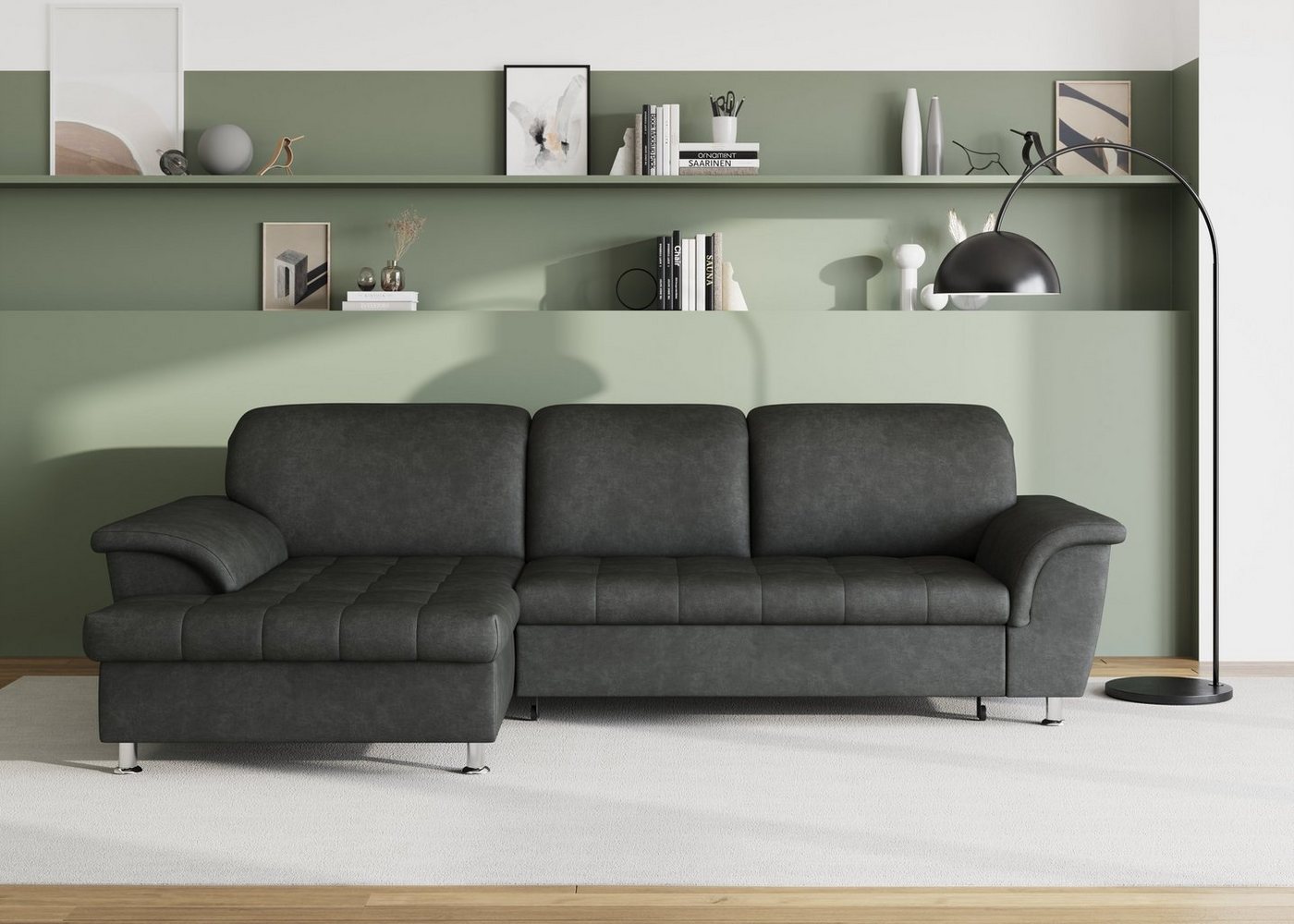 DOMO collection Ecksofa Franzi Steppung im Sitzbereich B7T/H: 278/162/80 cm, Schlafsofa L-Form, wahlweise mit Bettfunktion, Bettkasten und Kopfteilverstellung von DOMO collection