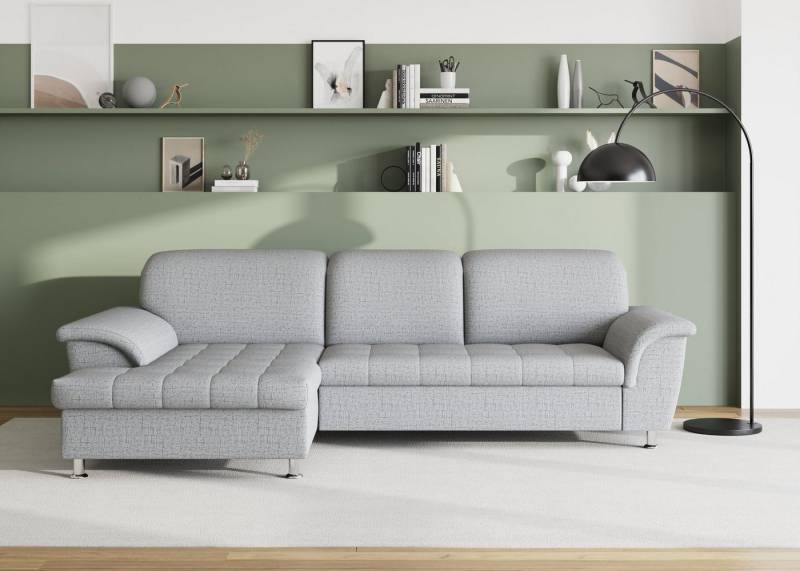DOMO collection Ecksofa Franzi Steppung im Sitzbereich B7T/H: 278/162/80 cm, L-Form, wahlweise mit Bettfunktion, Bettkasten und Kopfteilverstellung von DOMO collection