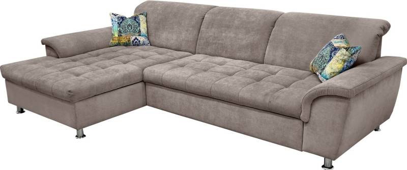 DOMO collection Ecksofa Franzi Steppung im Sitzbereich B7T/H: 278/162/80 cm, L-Form, wahlweise mit Bettfunktion, Bettkasten und Kopfteilverstellung von DOMO collection