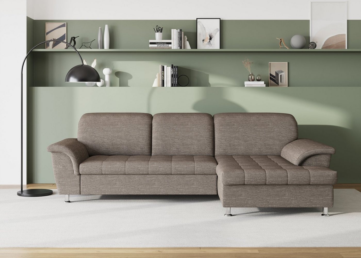 DOMO collection Ecksofa Franzi Steppung im Sitzbereich B7T/H: 278/162/80 cm, Schlafsofa L-Form, wahlweise mit Bettfunktion, Bettkasten und Kopfteilverstellung von DOMO collection