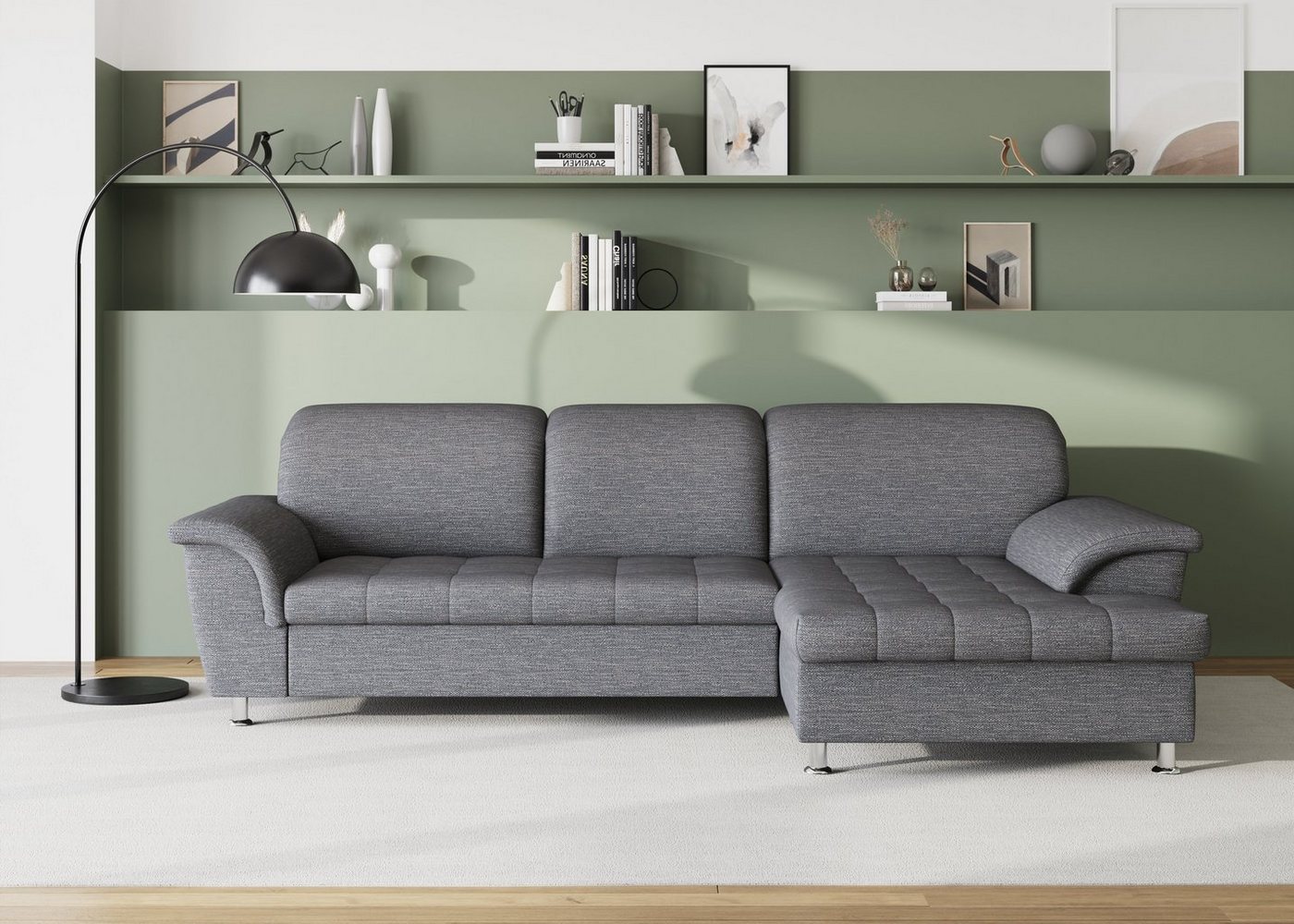 DOMO collection Ecksofa Franzi Steppung im Sitzbereich B7T/H: 278/162/80 cm, Schlafsofa, wahlweise mit Bettfunktion, Bettkasten und Kopfteilverstellung von DOMO collection