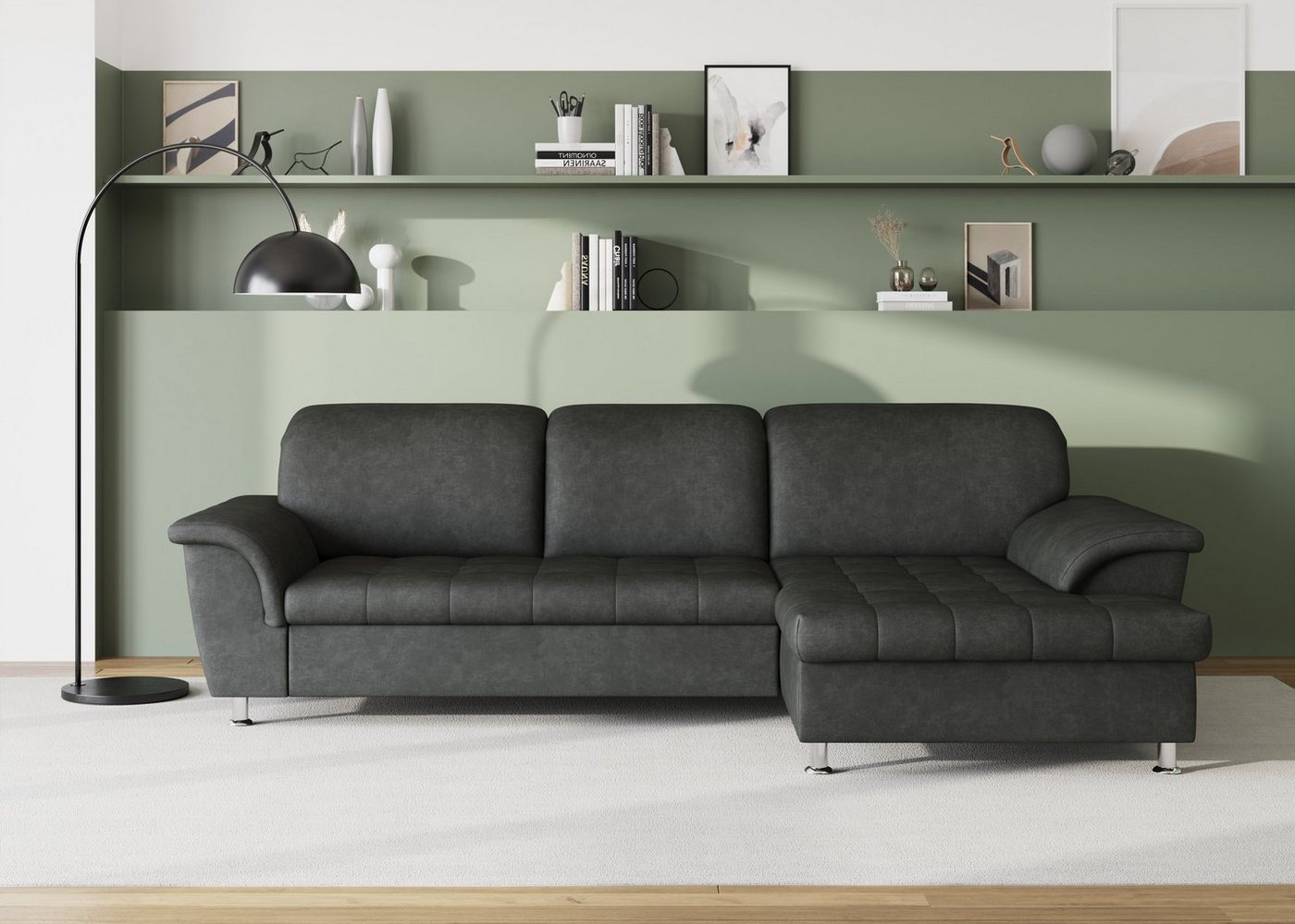 DOMO collection Ecksofa Franzi Steppung im Sitzbereich B7T/H: 278/162/80 cm, Schlafsofa L-Form, wahlweise mit Bettfunktion, Bettkasten und Kopfteilverstellung von DOMO collection