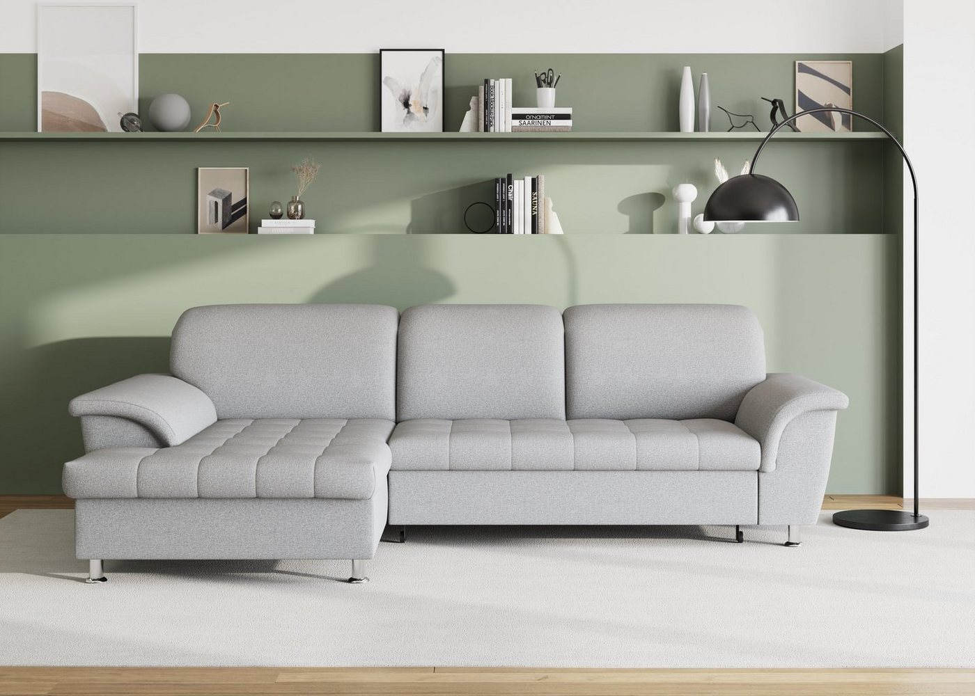 DOMO collection Ecksofa Franzi Steppung im Sitzbereich B7T/H: 278/162/80 cm, Schlafsofa, wahlweise mit Bettfunktion, Bettkasten und Kopfteilverstellung von DOMO collection