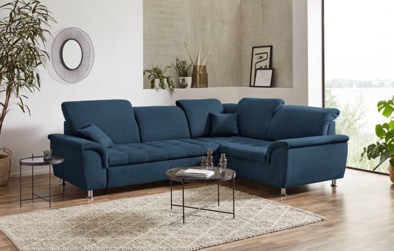 DOMO collection Ecksofa Franzi, zeitlos und elegant, moderne Sitzheftung, L-Form, wahlweise mit Kopfteilverstellung (dann Breite: 275 cm) von DOMO collection