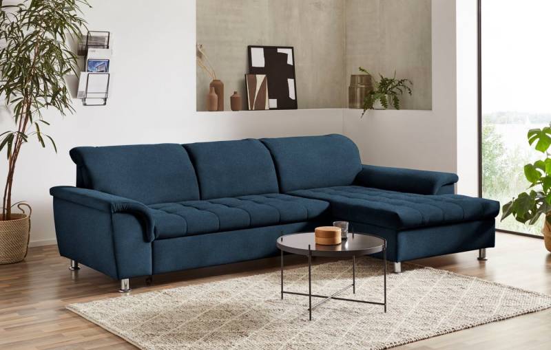 DOMO collection Ecksofa Franzi, zeitlos und elegant, moderne Sitzheftung, L-Form, wahlweise mit Kopfteilverstellung (dann Tiefe: 170 cm) von DOMO collection