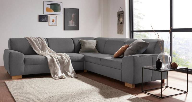 DOMO collection Ecksofa Incanto kubische Formensprache, komfortabel, flache Armlehnen, L-Form, wahlweise mit Bettfunktion von DOMO collection