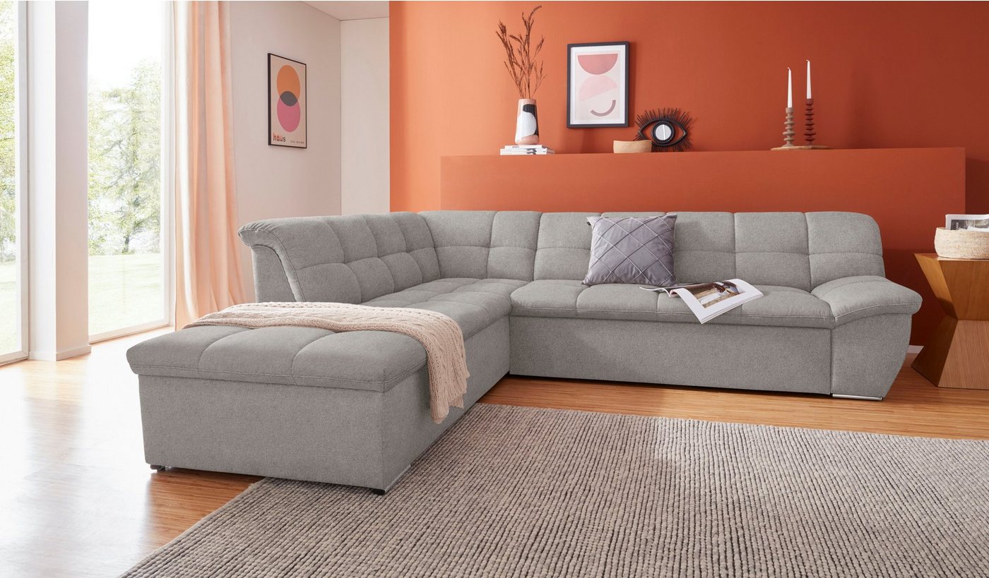 DOMO collection Ecksofa Lagoa L-Form, wahlweise mit Bettfunktion, frei im Raum stellbar, große Farbvielfalt von DOMO collection