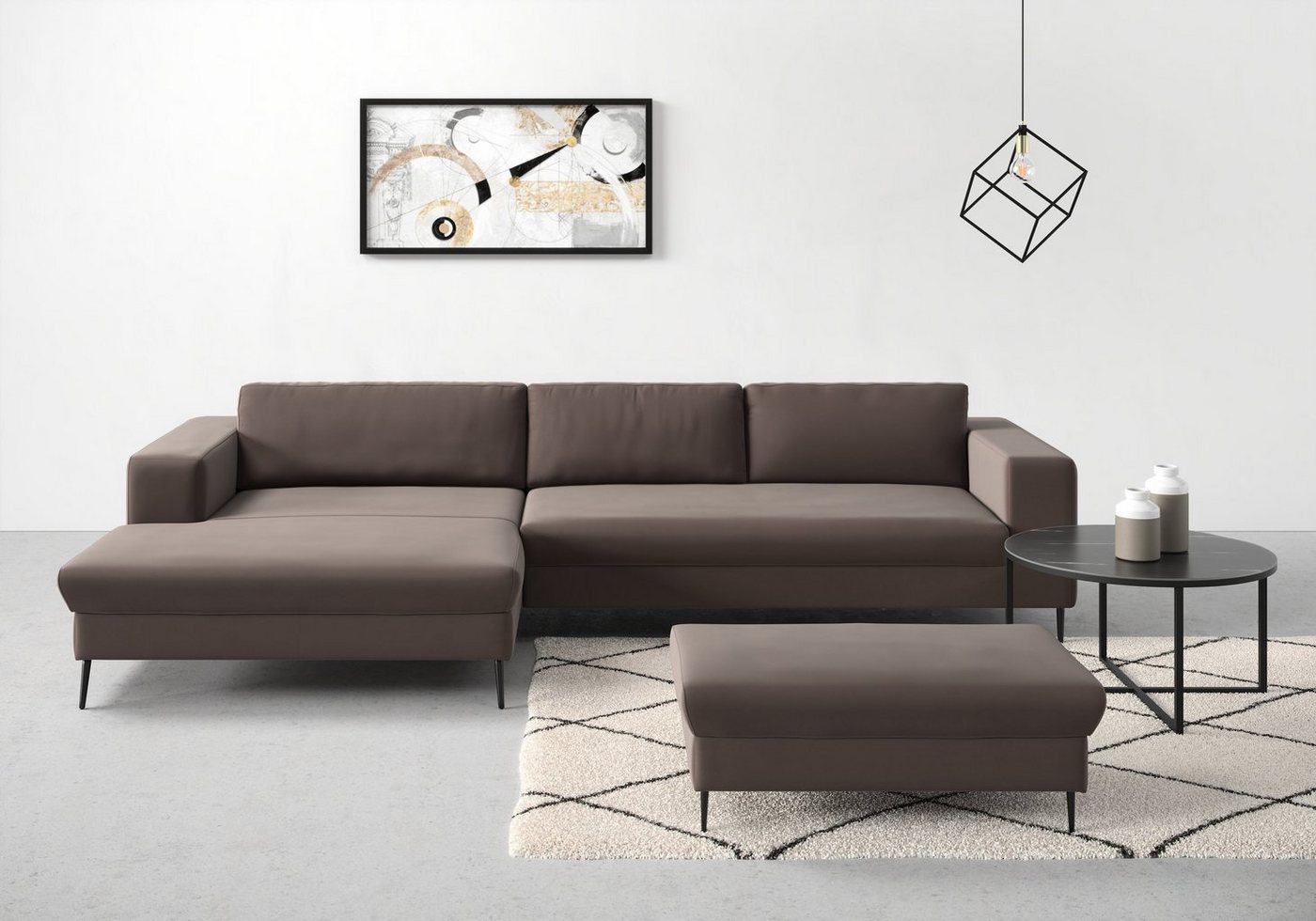 DOMO collection Ecksofa Modica L-Form, moderne Optik mit großzügiger RecamiÃ¨re, auch in Cord von DOMO collection