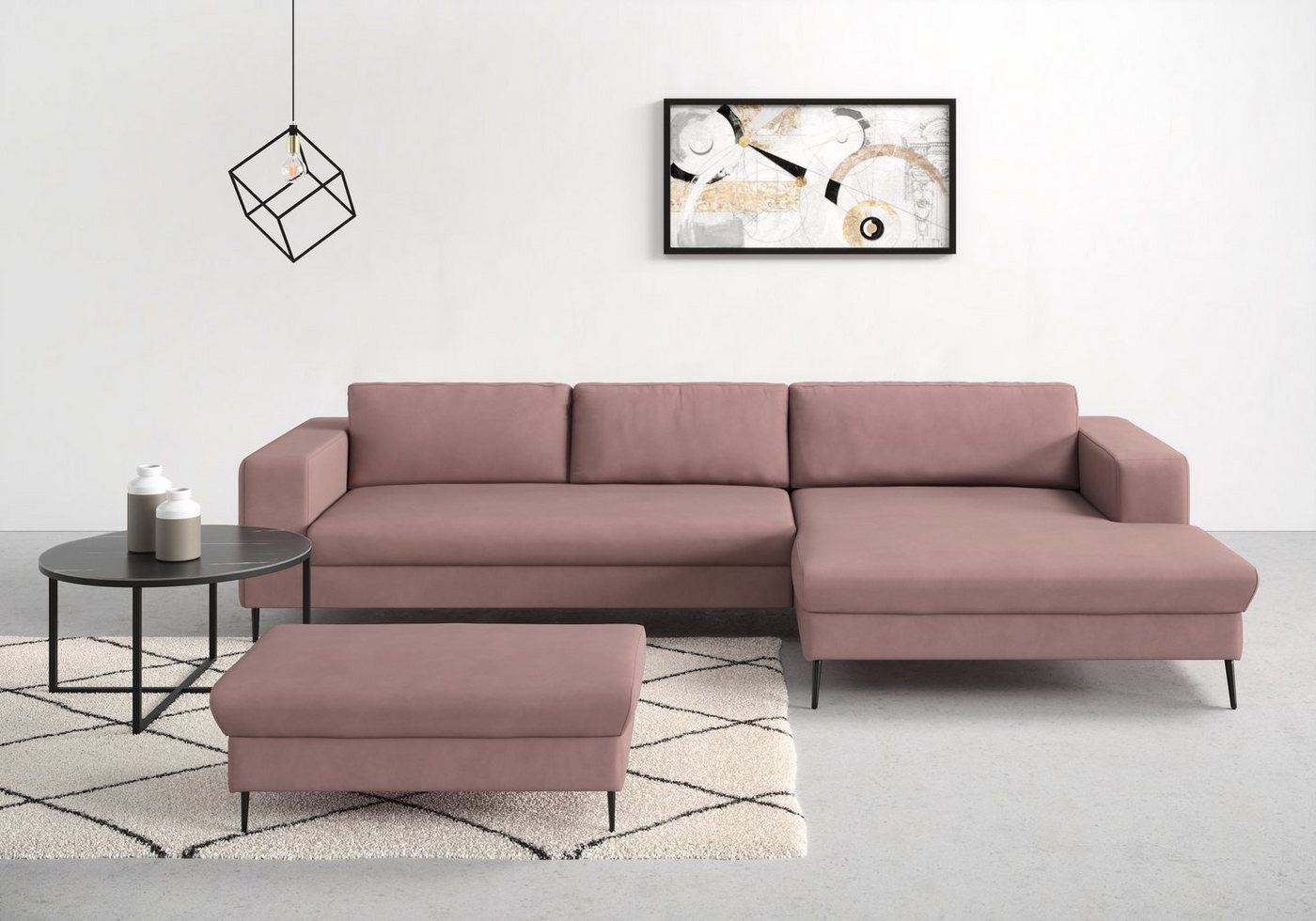 DOMO collection Ecksofa Modica L-Form, moderne Optik mit großzügiger RecamiÃ¨re, auch in Cord von DOMO collection