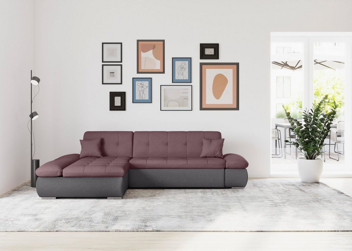 DOMO collection Ecksofa Moric Schlafsofa B/T/H 300/172/80 cm, auch in Cord, L-Form, XXL-Format, wahlweise auch mit Bettfunktion und Armverstellung von DOMO collection