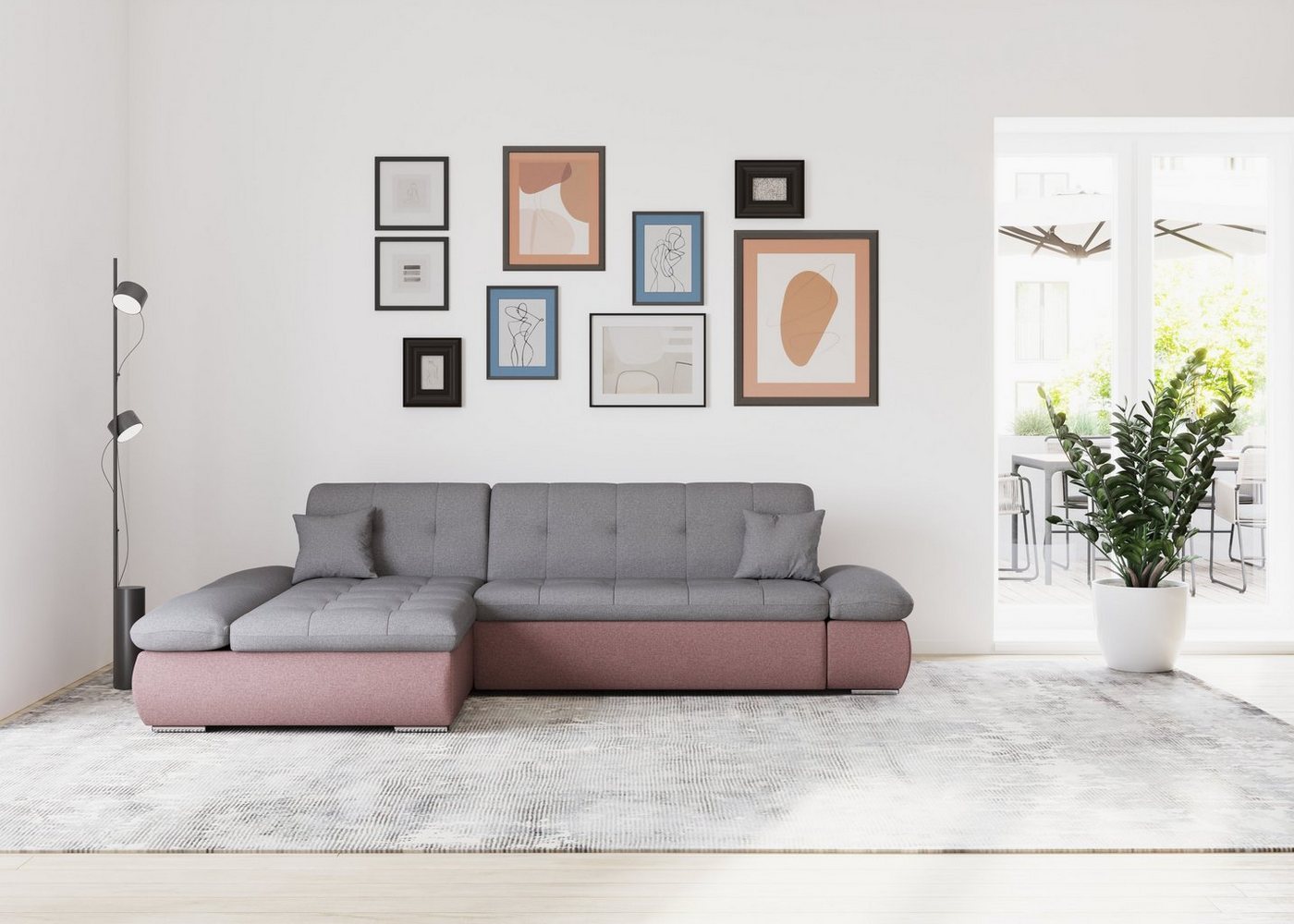 DOMO collection Ecksofa Moric Schlafsofa B/T/H 300/172/80 cm, auch in Cord, L-Form, XXL-Format, wahlweise auch mit Bettfunktion und Armverstellung von DOMO collection