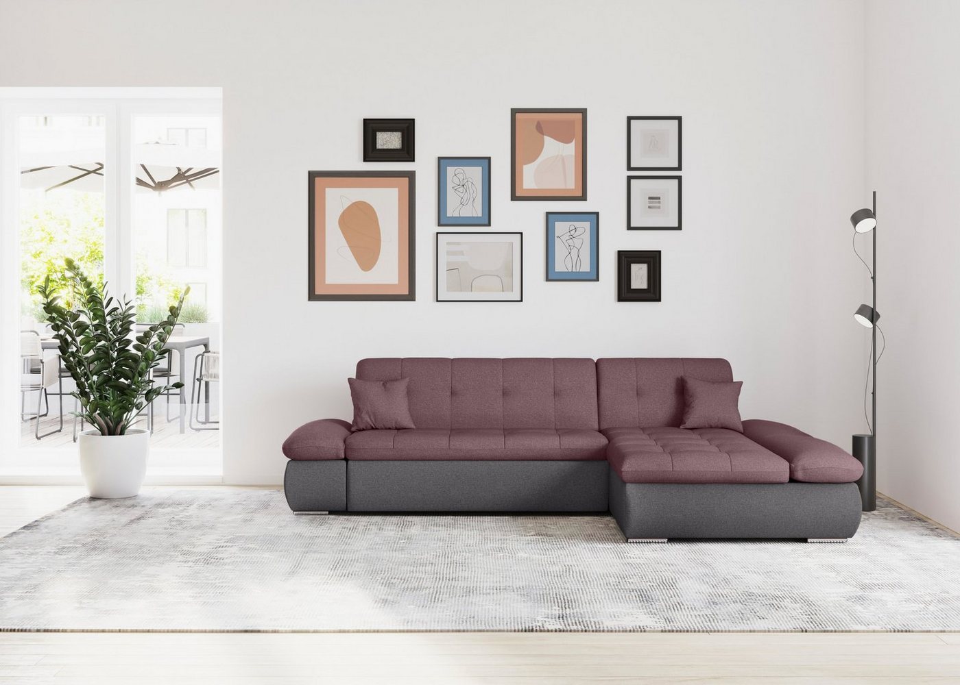 DOMO collection Ecksofa Moric Schlafsofa B/T/H 300/172/80 cm, auch in Cord, L-Form, XXL-Format, wahlweise auch mit Bettfunktion und Armverstellung von DOMO collection