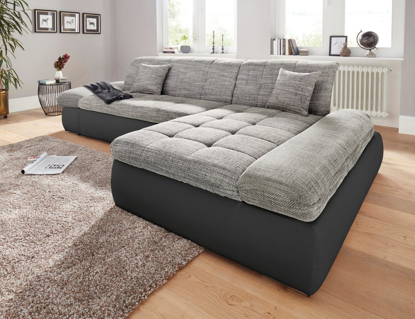 DOMO collection Ecksofa Moric Luxus - B/T/H 300/172/80 cm, XXL-Format, L-Form, bis 140kg pro Sitzplatz belastbar von DOMO collection