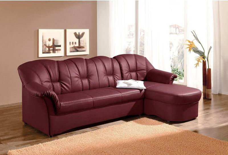 DOMO collection Ecksofa Papenburg, zeitlose Rückensteppung, elegante Formensprache, L-Form, in großer Farbvielfalt, wahlweise mit Bettfunktion von DOMO collection