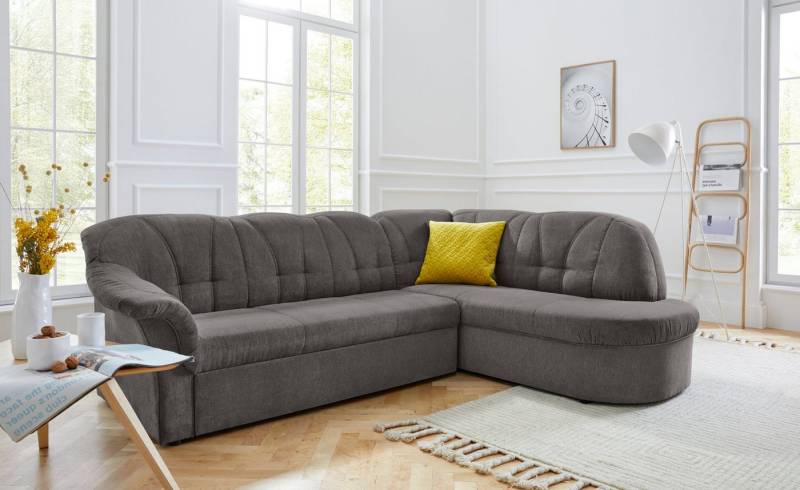 DOMO collection Ecksofa Pegnitz, elegante Rückensteppung, zeitlose Formensprache, L-Form, wahlweise mit Bettfunktion von DOMO collection