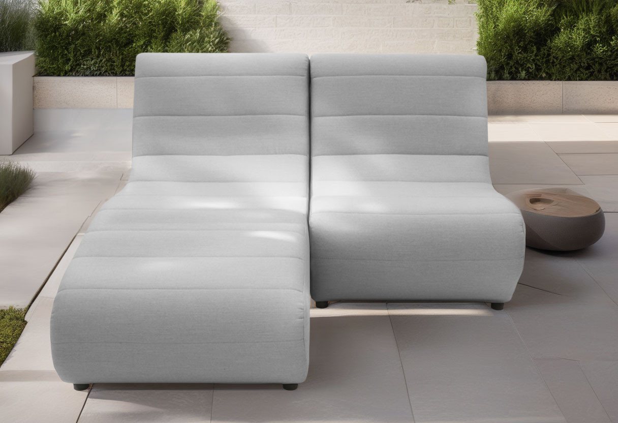 DOMO collection Ecksofa Soleil, pflegeleichter und wetterfester Bezug L-Form, Outdoor, besonderes Design und Formgebung, individuell erweiterbar von DOMO collection