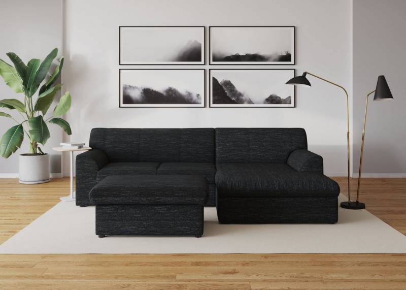 DOMO collection Ecksofa Topper, elegant und zeitlos, kompaktes Stellmaß 245/155cm, L-Form, mit Recamiere, wahlweise mit Schlaffunktion von DOMO collection