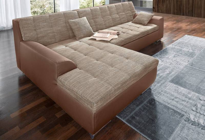 DOMO collection Ecksofa Treviso viele Bezüge, auch in Cord, L-Form, B/T/H: 267/80/83 cm, wahlw. mit Bettfunktion, inkl. Zierkissen, Unser Dauertiefpreis von DOMO collection