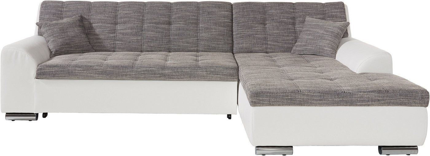 DOMO collection Ecksofa Treviso viele Bezüge, auch in Cord, Schlafsofa, B/T/H: 267/80/83 cm, wahlweise mit Bettfunktion, incl. Zierkissen, hochwertige Steppung von DOMO collection