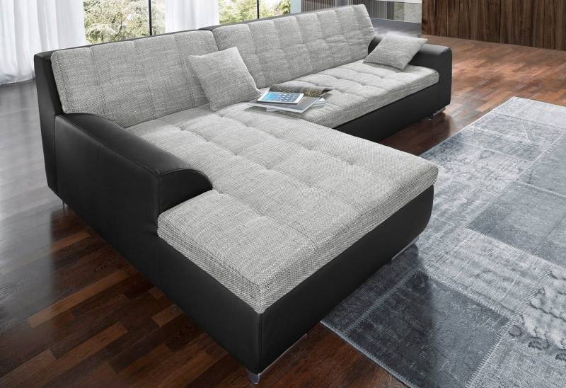 DOMO collection Ecksofa Treviso viele Bezüge, auch in Cord, L-Form, B/T/H: 267/80/83 cm, wahlweise mit Bettfunktion, incl. Zierkissen, hochwertige Steppung von DOMO collection