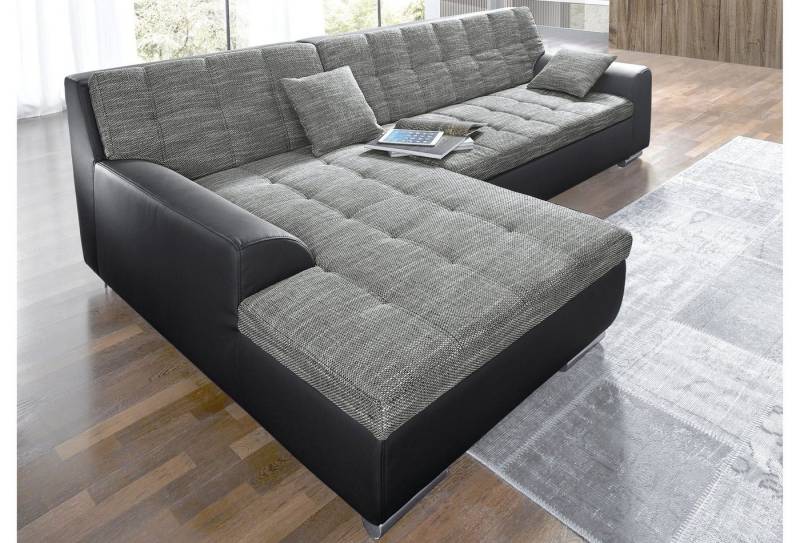 DOMO collection Ecksofa Treviso viele Bezüge, auch in Cord, L-Form, B/T/H: 267/80/83 cm, wahlweise mit Bettfunktion, incl. Zierkissen, hochwertige Steppung von DOMO collection