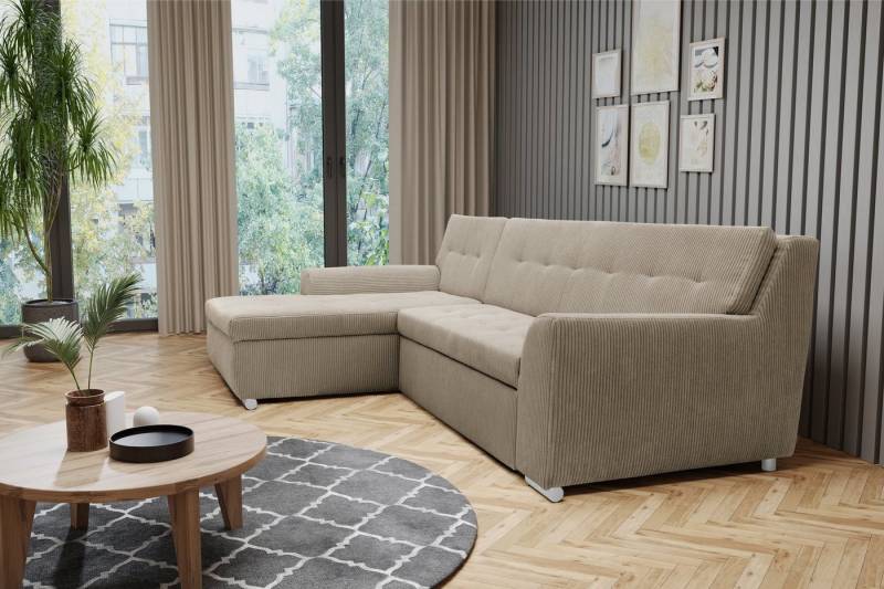 DOMO collection Ecksofa Treviso viele Bezüge, auch in Cord, L-Form, B/T/H: 267/80/83 cm, wahlweise mit Bettfunktion, incl. Zierkissen, hochwertige Steppung von DOMO collection