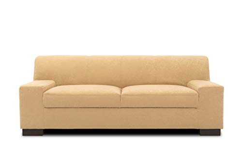 DOMO. collection Sofa Norma, 2-Sitzer Couch, 2er Polster-Garnitur mit Holzfüßen, 194 x 85 x 74 cm (BxTxH), Feinstoff beige von DOMO. collection