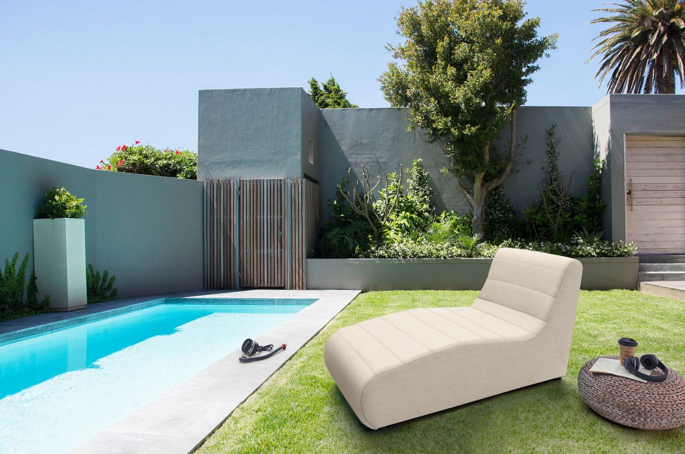 DOMO collection Relaxliege Soleil, pflegeleichter und wetterfester Bezug, Outdoor, besonderes Design und Formgebung, individuell erweiterbar von DOMO collection