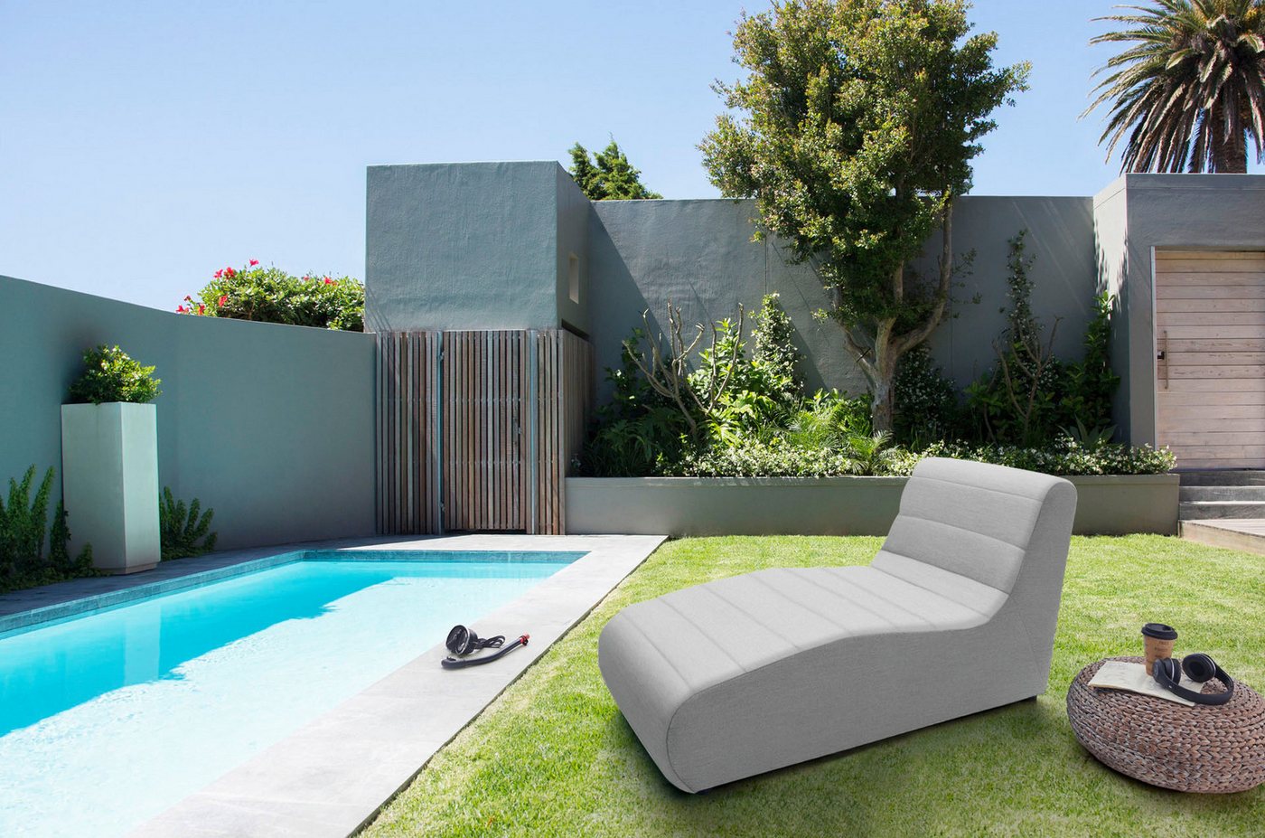 DOMO collection Relaxliege Soleil, pflegeleichter und wetterfester Bezug, Outdoor, besonderes Design und Formgebung, individuell erweiterbar von DOMO collection