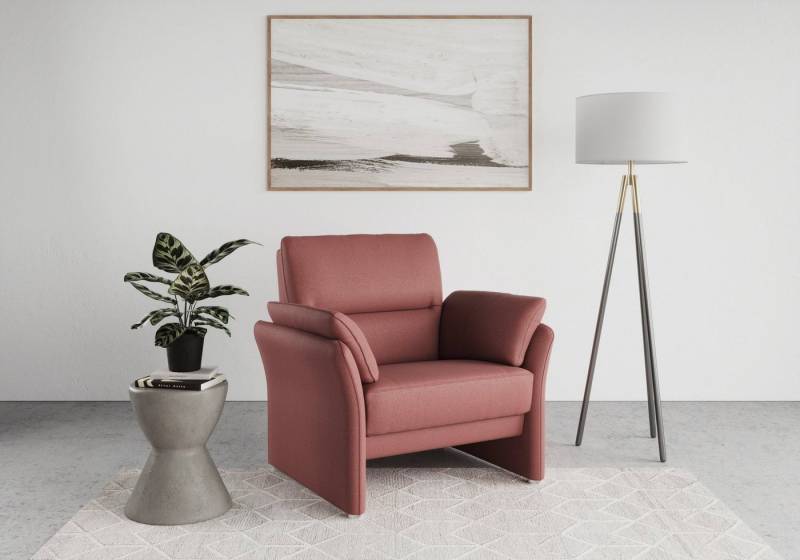 DOMO collection Sessel Pina elegant und zeitloser Clubsessel, bequemer Cocktailsessel, Hoher Sitzkomfort, Microfaser hochflorig, beere von DOMO collection