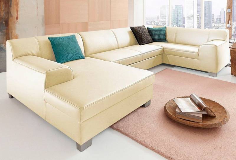 DOMO collection Wohnlandschaft Amando in vielen Bezugsvarianten, auch in Leder, komfortabel, U-Form, wahlweise mit Bettfunktion, fester Sitzkomfort, frei im Raum stellbar von DOMO collection