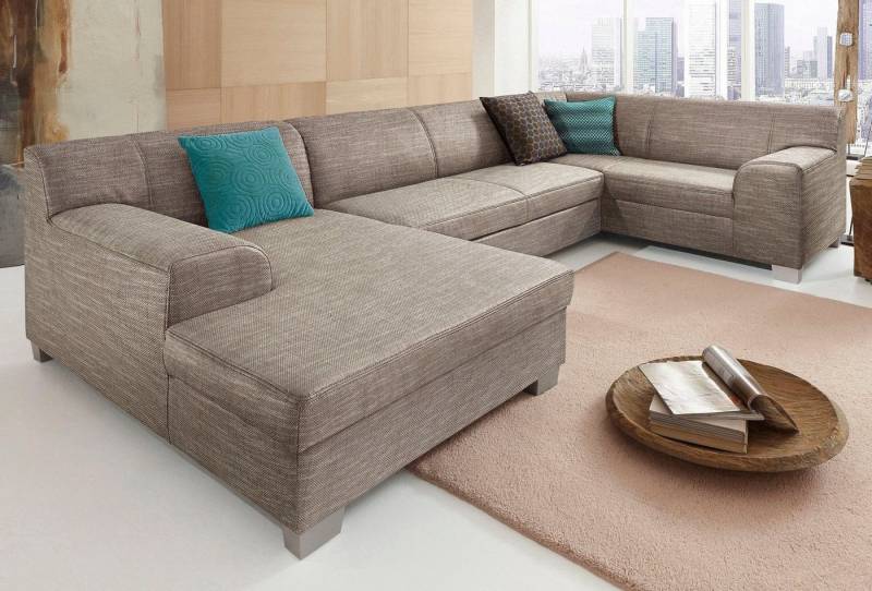 DOMO collection Wohnlandschaft Amando in vielen Bezugsvarianten, auch in Leder, komfortabel, U-Form, wahlweise mit Bettfunktion, fester Sitzkomfort, frei im Raum stellbar von DOMO collection