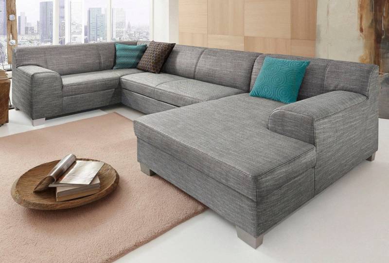 DOMO collection Wohnlandschaft Amando in vielen Bezugsvarianten, auch in Leder, komfortabel, U-Form, wahlweise mit Bettfunktion, fester Sitzkomfort, frei im Raum stellbar von DOMO collection