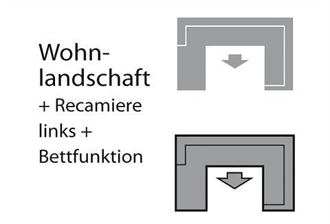 DOMO collection Wohnlandschaft Amando in vielen Bezugsvarianten, auch in Leder, komfortabel, U-Form, wahlweise mit Bettfunktion, fester Sitzkomfort, frei im Raum stellbar von DOMO collection