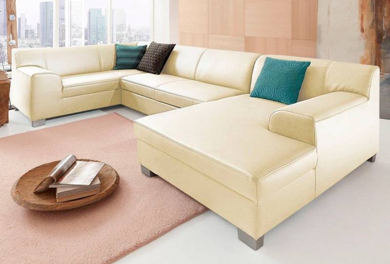 DOMO collection Wohnlandschaft Amando in vielen Bezugsvarianten, auch in Leder, komfortabel, U-Form, wahlweise mit Bettfunktion, fester Sitzkomfort, frei im Raum stellbar von DOMO collection