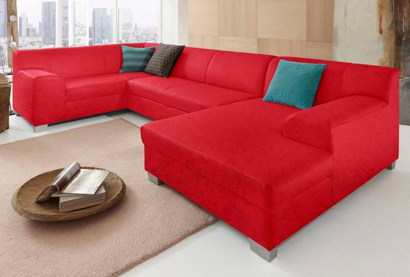 DOMO collection Wohnlandschaft Amando in vielen Bezugsvarianten, auch in Leder, komfortabel, U-Form, wahlweise mit Bettfunktion, fester Sitzkomfort, frei im Raum stellbar von DOMO collection