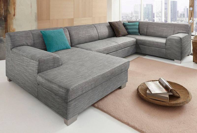 DOMO collection Wohnlandschaft Amando in vielen Bezugsvarianten, auch in Leder, komfortabel, U-Form, wahlweise mit Bettfunktion, fester Sitzkomfort, frei im Raum stellbar von DOMO collection