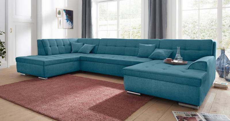 DOMO collection Wohnlandschaft Aversa U-Form, wahlweise mit Bettfunktion, frei im Raum stellbar von DOMO collection
