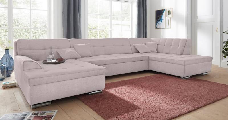 DOMO collection Wohnlandschaft Aversa U-Form, wahlweise mit Bettfunktion, frei im Raum stellbar von DOMO collection