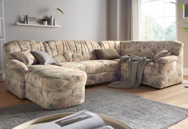 DOMO collection Wohnlandschaft Bahia U-Form, B/T: 308/200 cm, mit Federkern, belastbar bis 140kg/Sitz, Microfaser, natur von DOMO collection