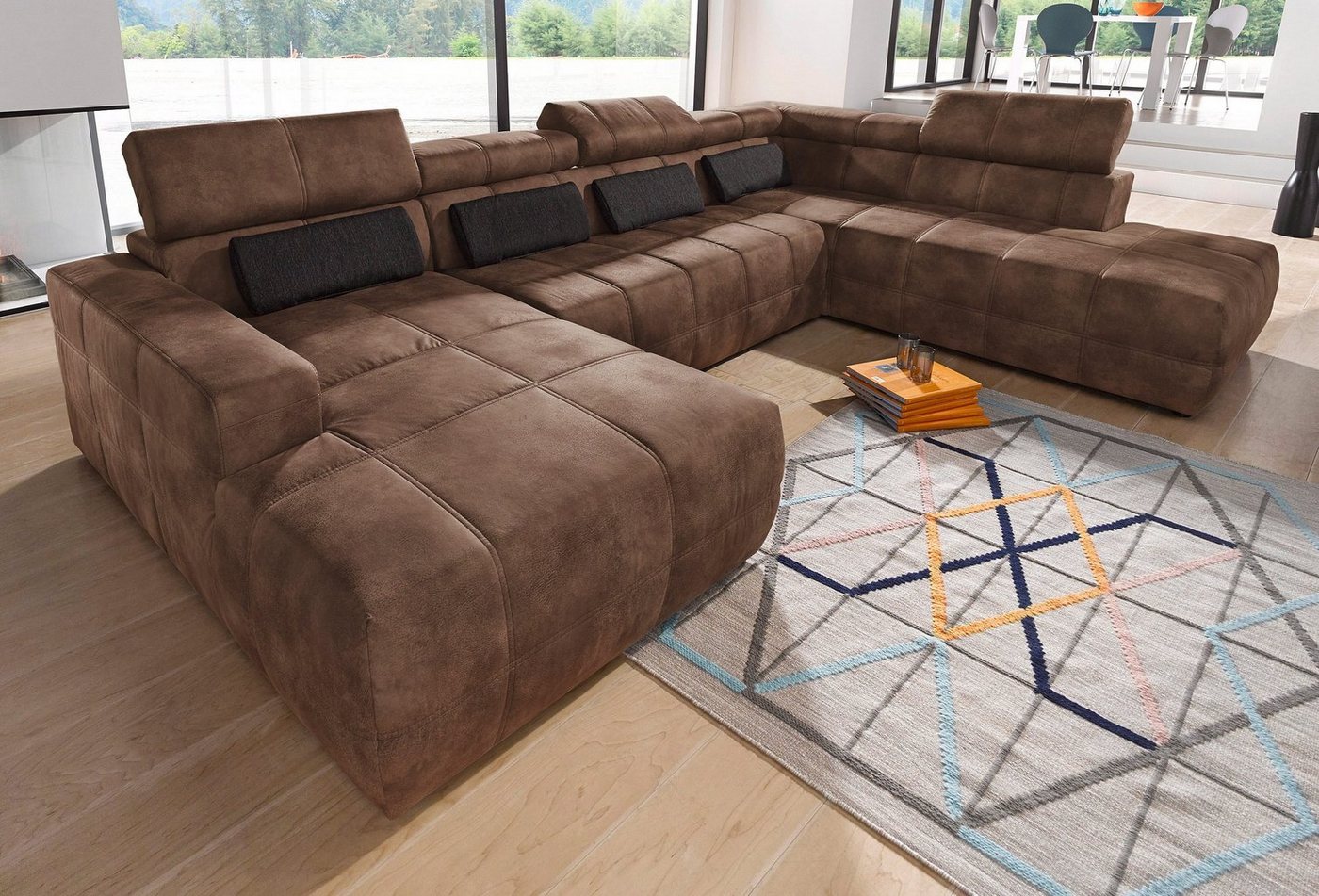 DOMO collection Wohnlandschaft Brandon viele Bezugsarten, auch in Cord und Leder, incl. Nierenkissen, mit Kopfteilverstellung, wahlweise Sitztiefenverstellung, U-Form DOMO collection Wohnlandschaft Brandon viele Bezugsarten, auch in Cord und Leder, incl. Nierenkissen, mit Kopfteilverstellung, wahlweise Sitztiefenverstellung, U-Form von DOMO collection