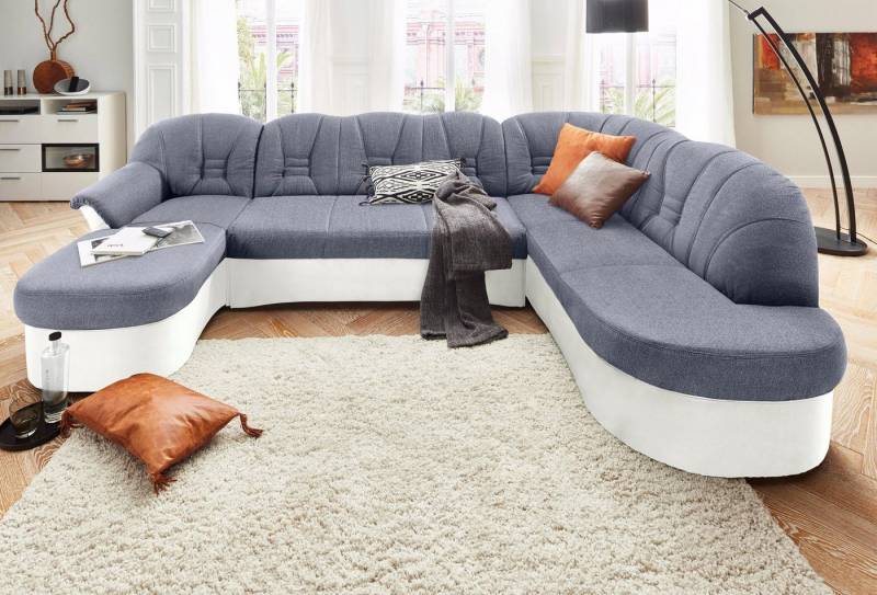 DOMO collection Wohnlandschaft Elva U-Form, wahlweise mit Bettfunktion und Federkern von DOMO collection